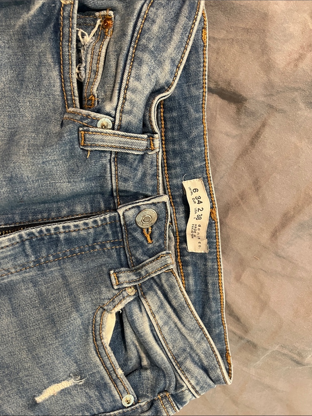Distressed Light Blue Ripped Skinny Jeans- - Picture 4 of 5